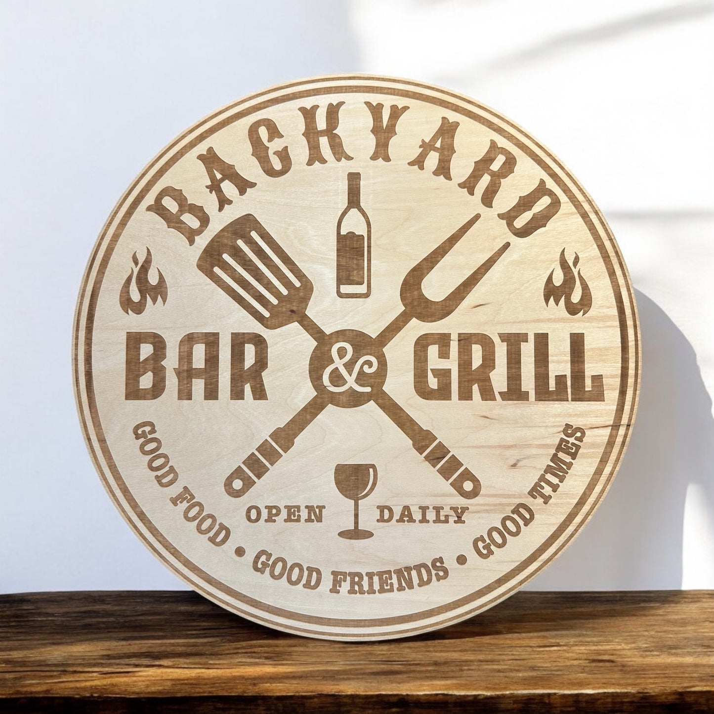 Backyard Bar and Grill Sign