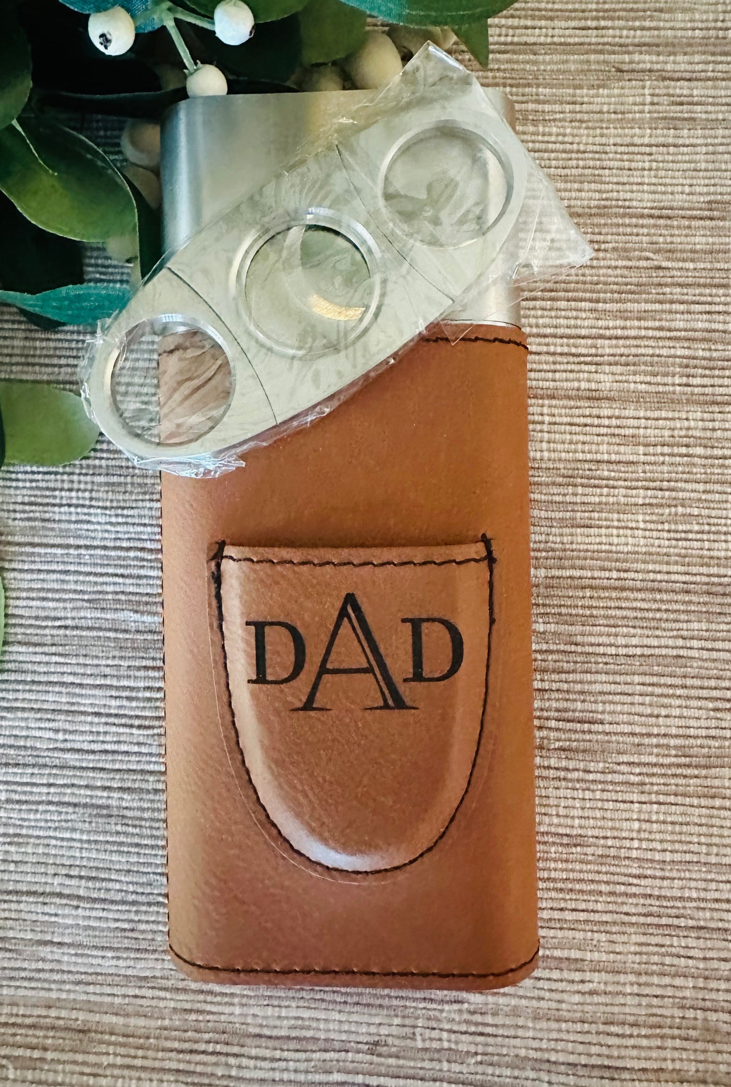 Cigar Case and Cutter handmade gift — alternate view | Mark-It Gifts