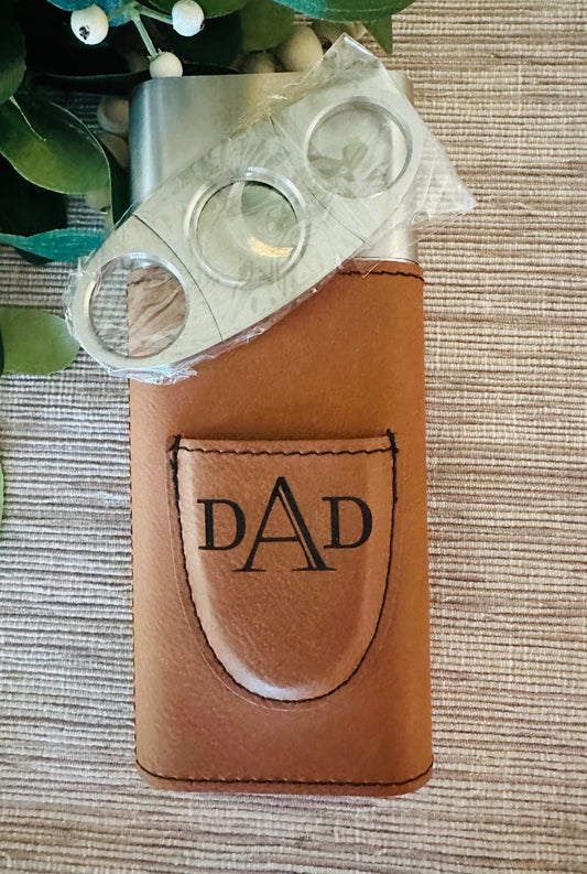 Cigar Case and Cutter handmade gift — alternate view | Mark-It Gifts