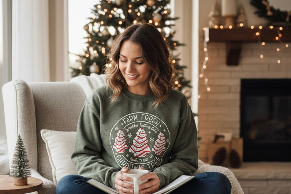 Christmas Cake Tree Farm Sweatshirt