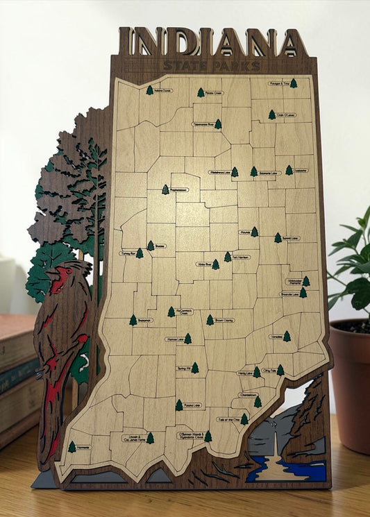 Indiana State Parks Map Sign