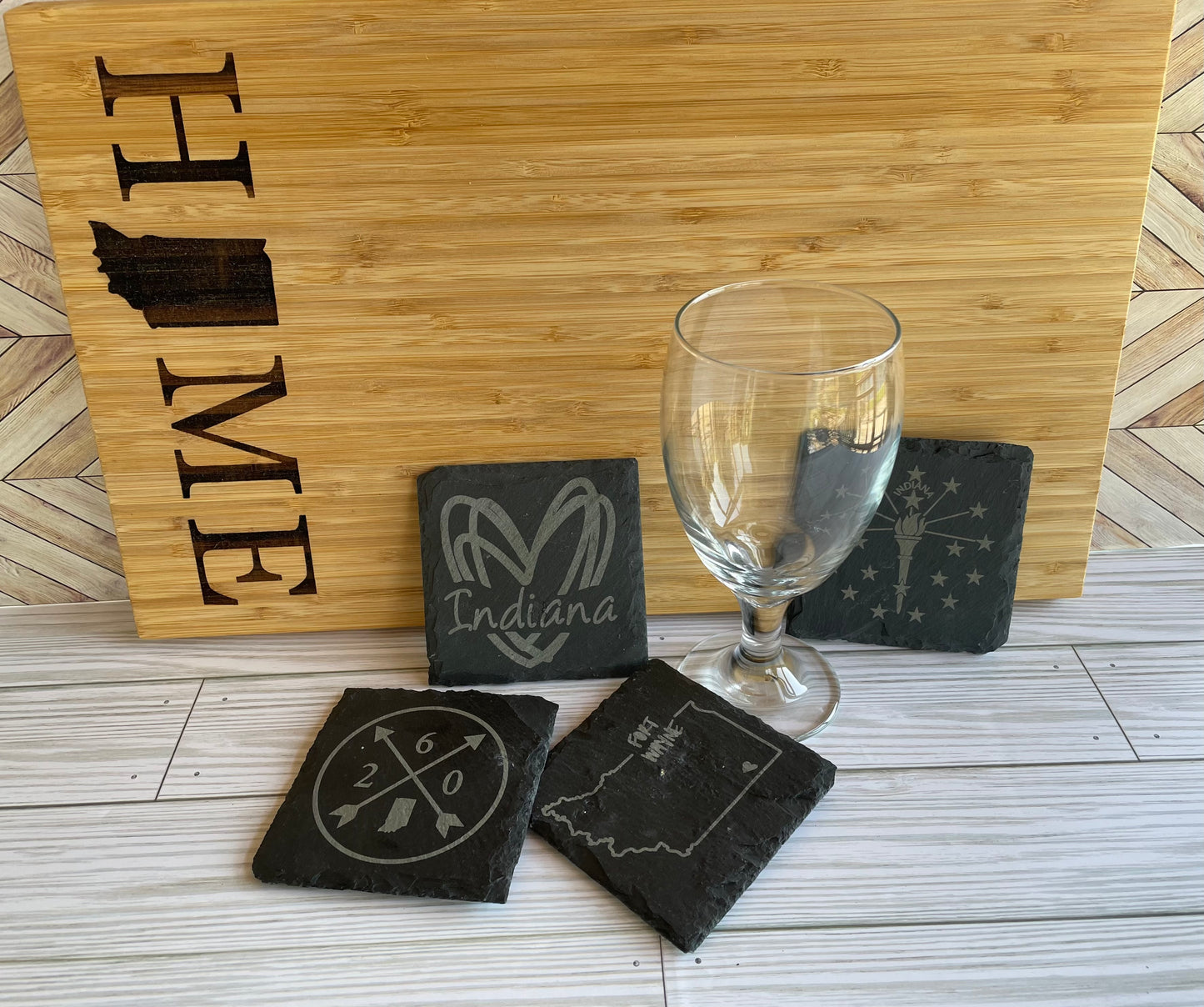 Indiana/Fort Wayne Slate Coasters