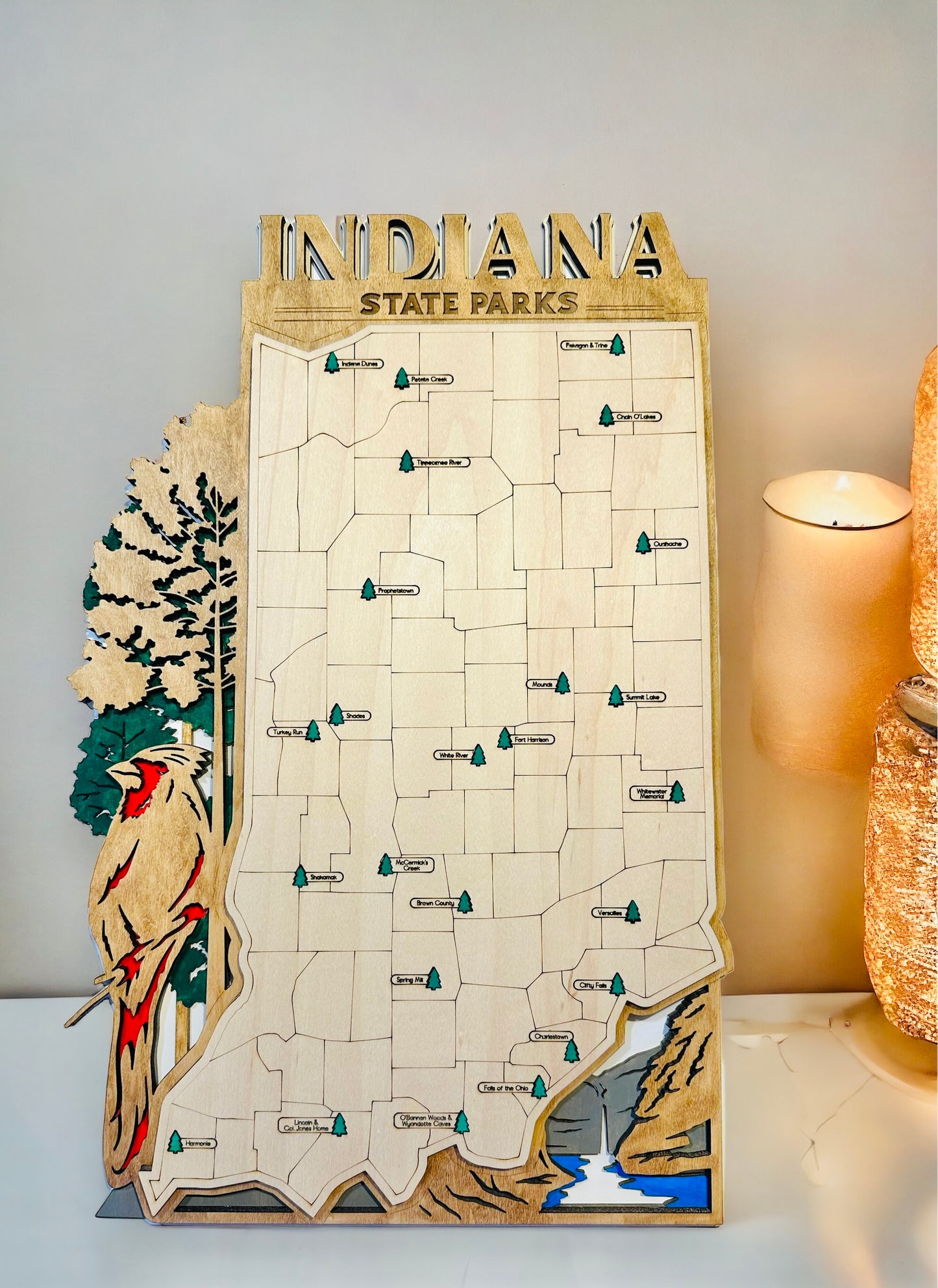 Indiana State Parks Map Sign