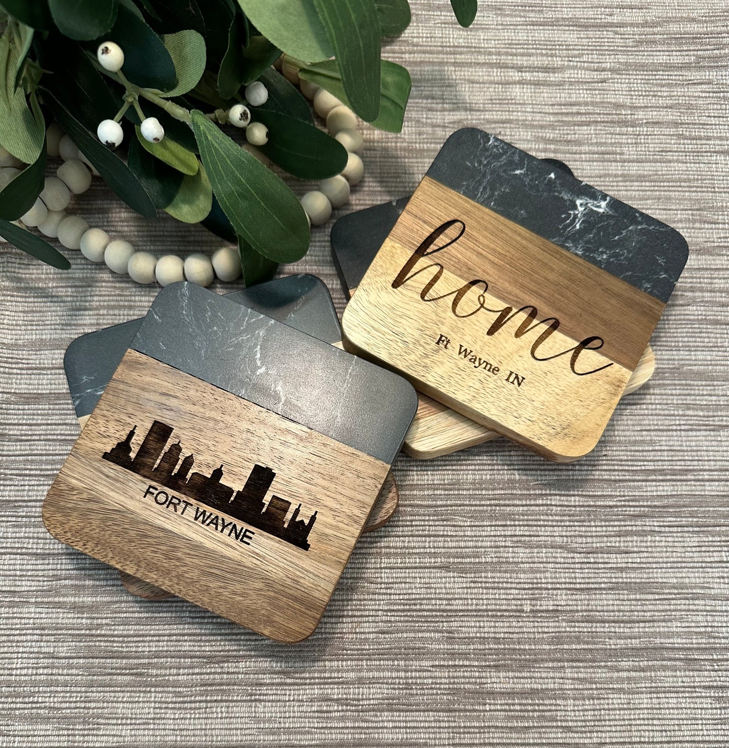 Wooden Skyline Coasters