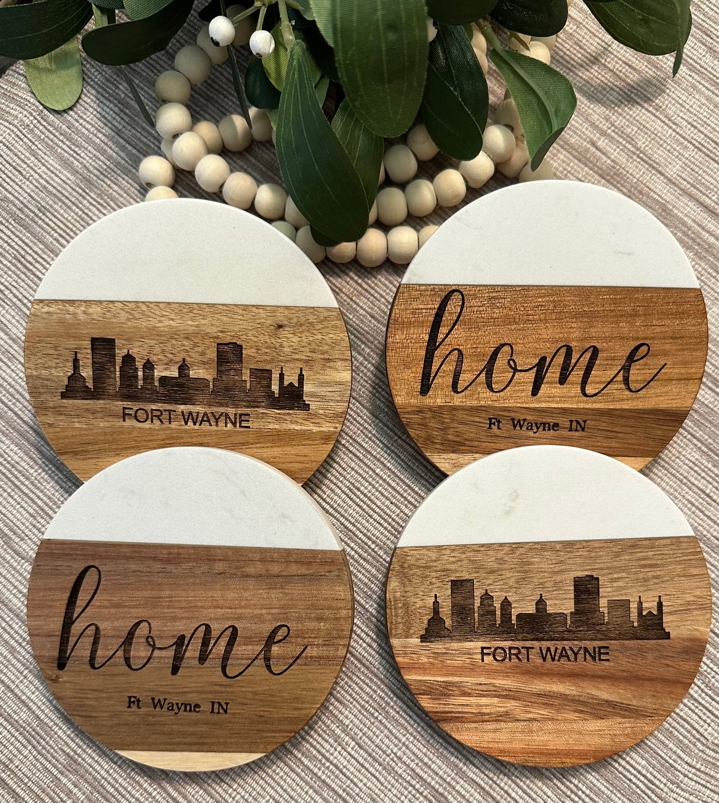 Wooden Skyline Coasters