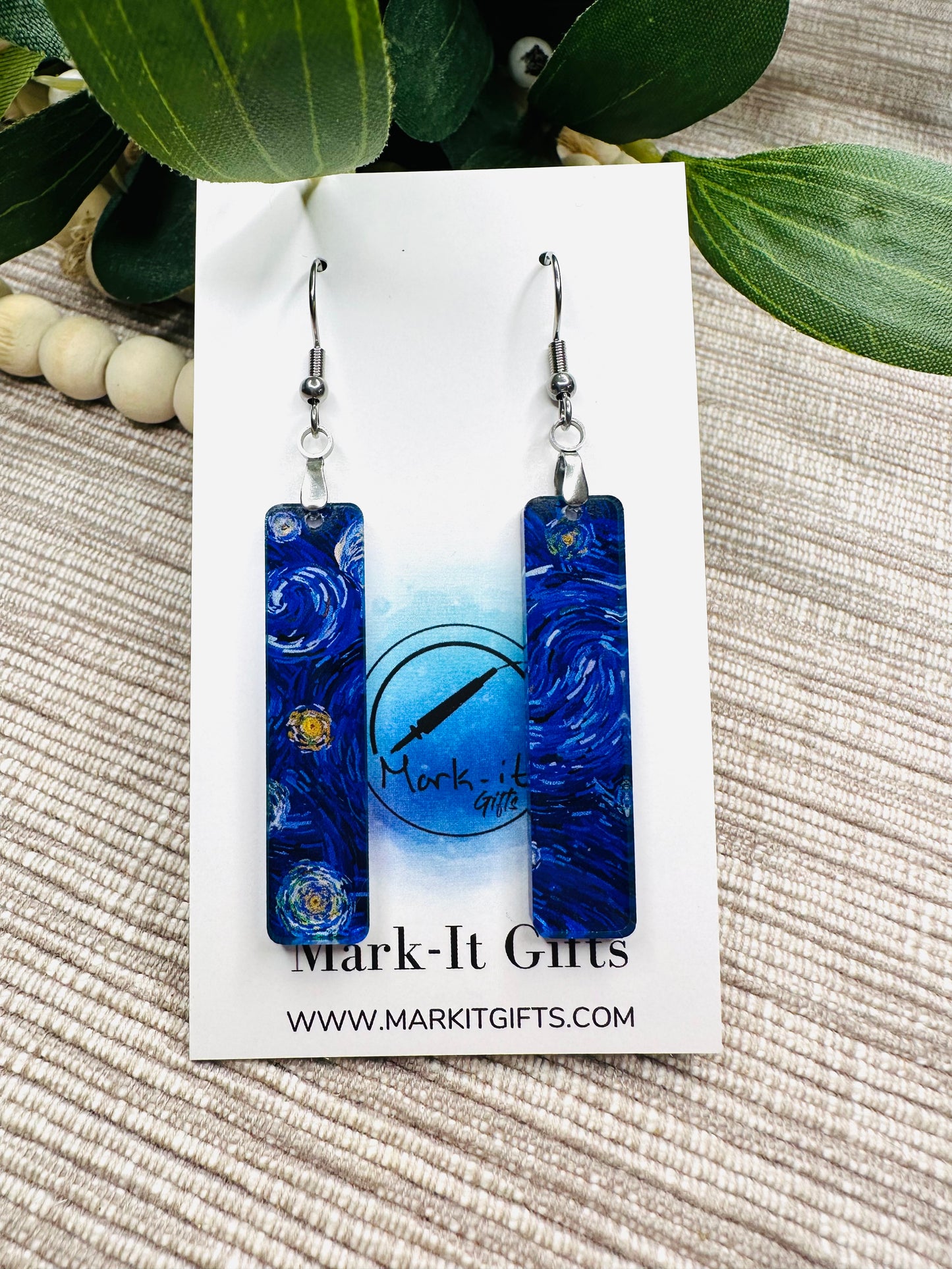 Starry Night Acrylic Bar Earrings