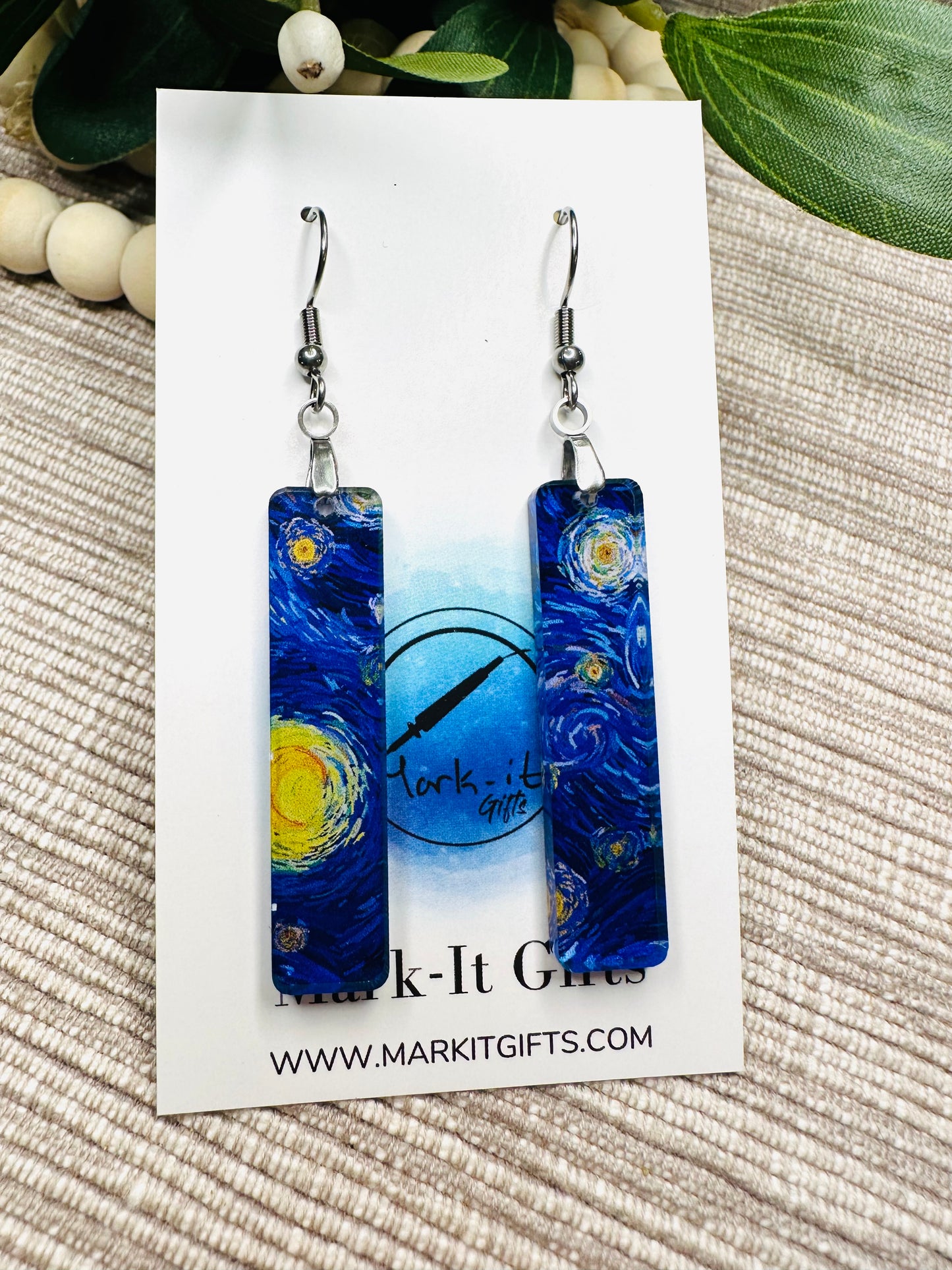 Starry Night Acrylic Bar Earrings