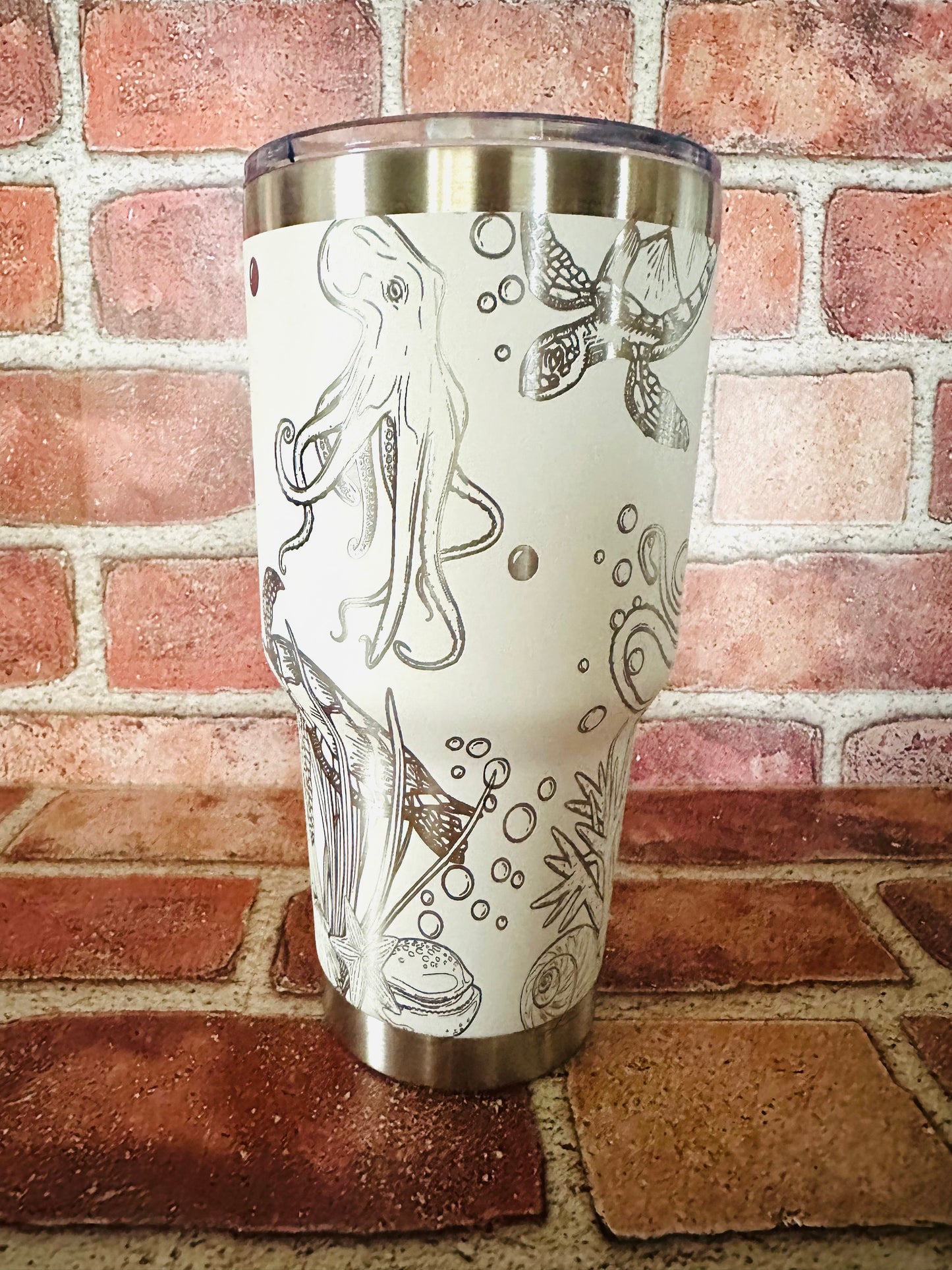 30oz Engraved Octopus and Turtle Tumbler