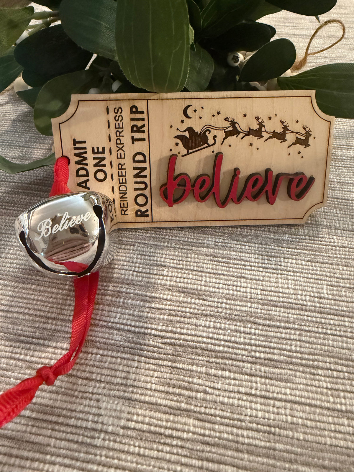 Believe Ticket Ornaments