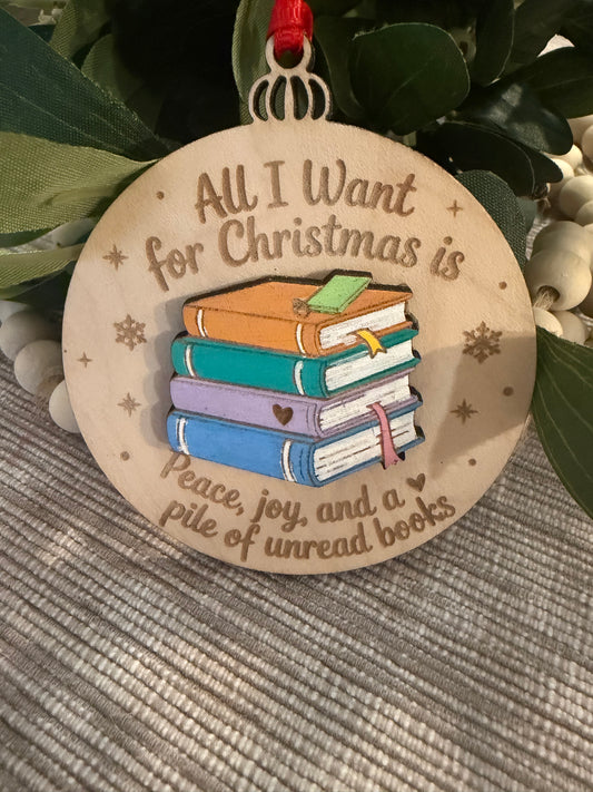 Unread Books Ornament