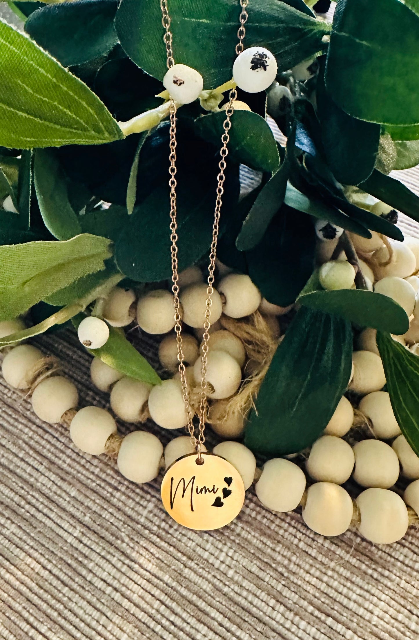 Mama Hearts Round Pendant Necklace