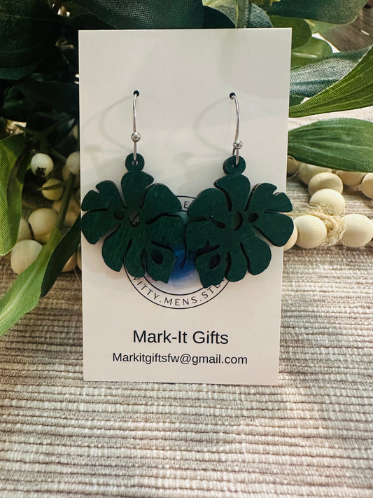 Monstera Leaf Earrings