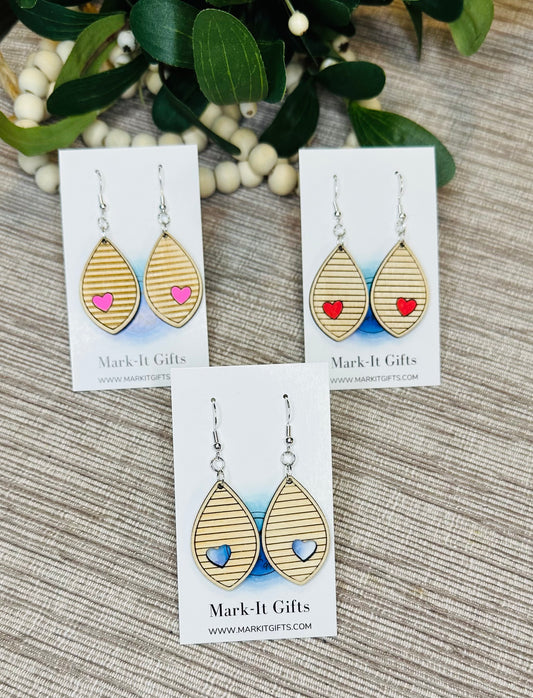 Drop Heart Earrings