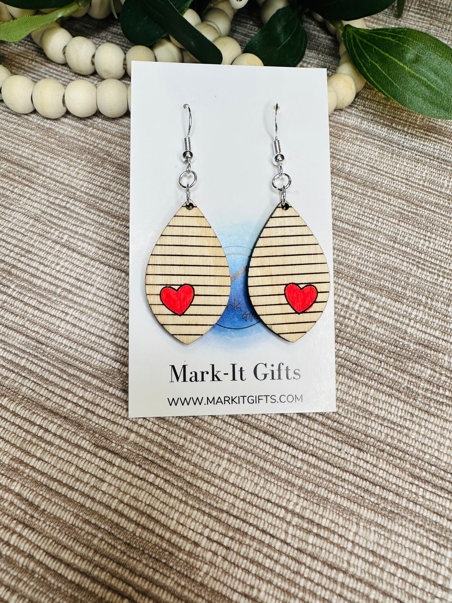 Simple Drop Heart Earrings