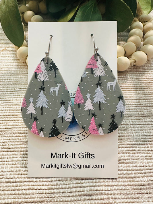 Christmas Tree And Deer Earrings
