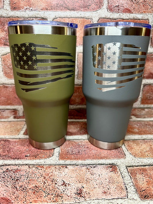 30oz American Flag Engraved Tumbler