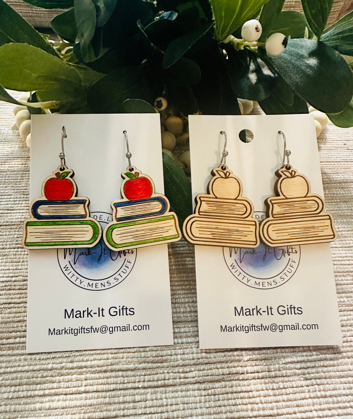 Wood Teacher Earrings