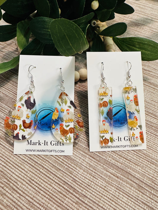 Chicken and Chick Earrings