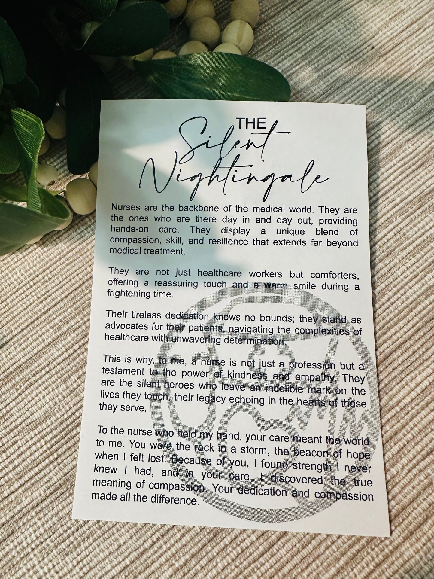 Silent Nightingale Nurse Ornament