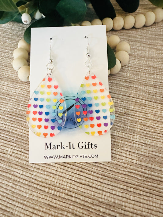 Rainbow Heart Earrings