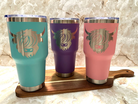 30oz Highland Cow Engraved Tumbler