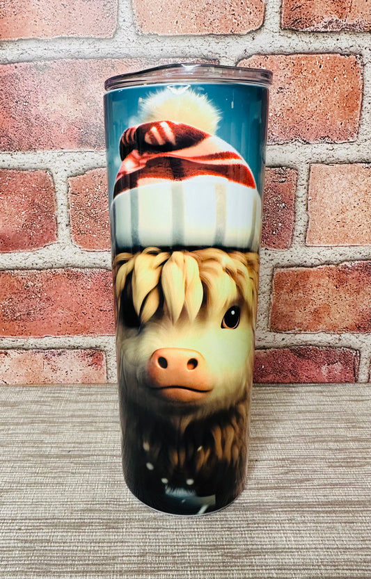 20oz Christmas Highland Cow Tumbler