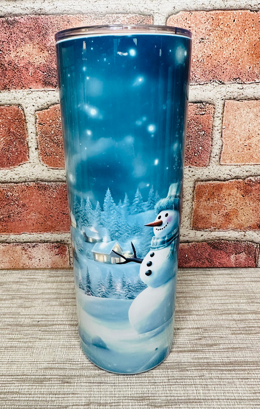 Snowman Blue Tumbler