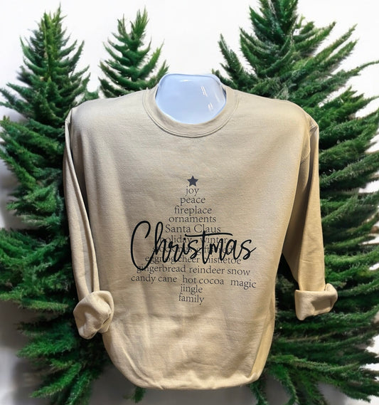 Christmas Tree Words Sweatshirt