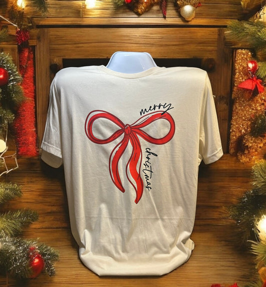 Merry Christmas & Bow T-Shirt
