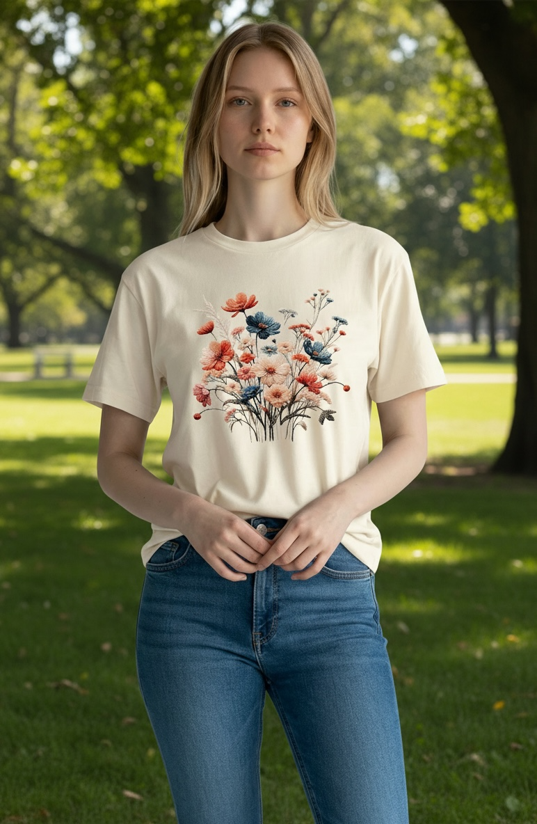 Yarn Flower T-Shirt