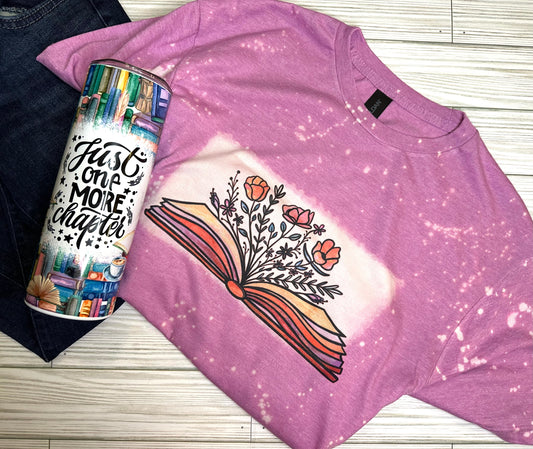 Bleached Book With Flowers T-Shirt