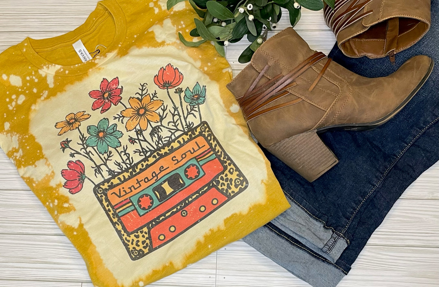 Bleached Mustard Yellow Vintage Soul T-Shirt