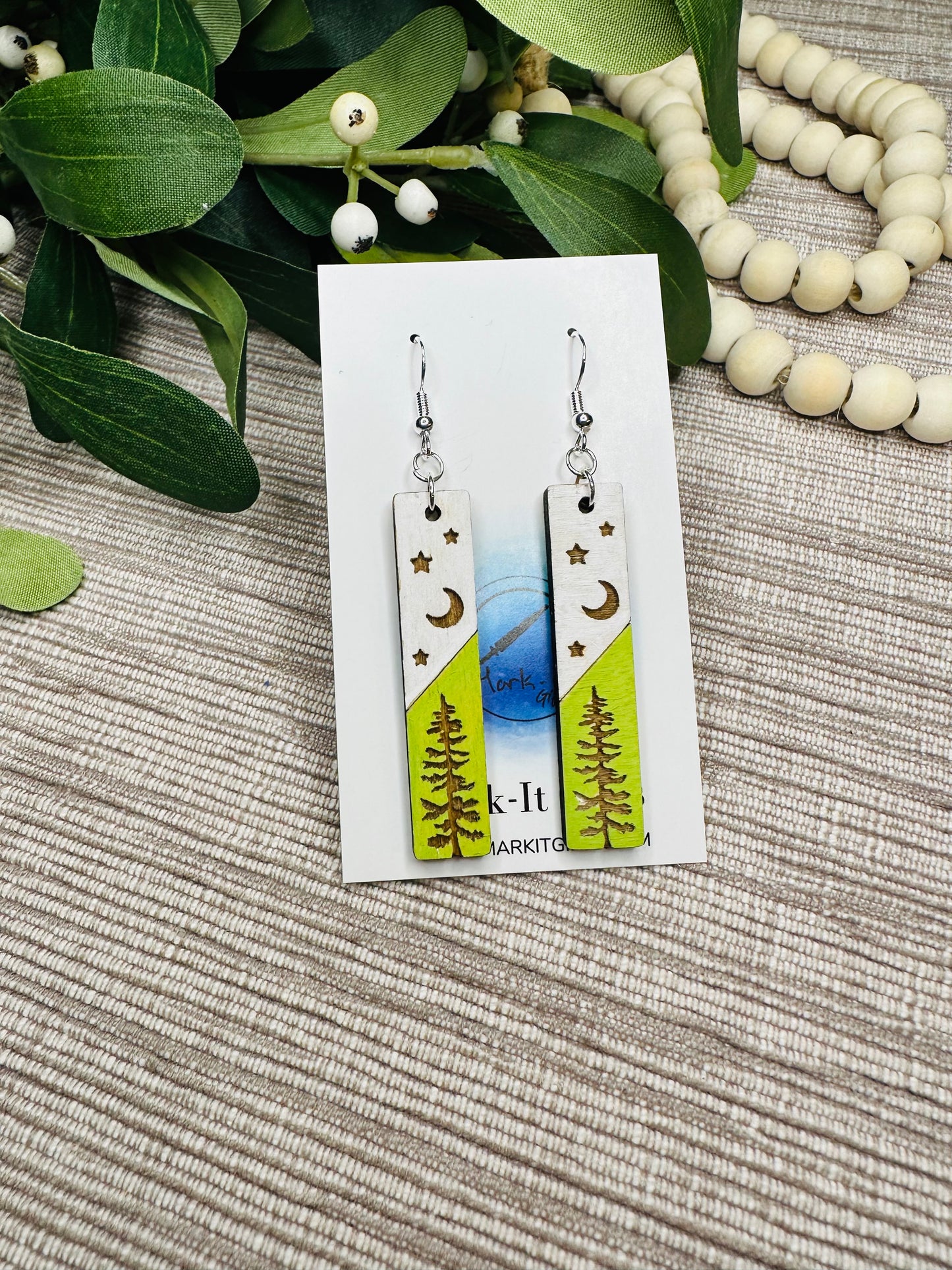 Tree and Moon Earrings