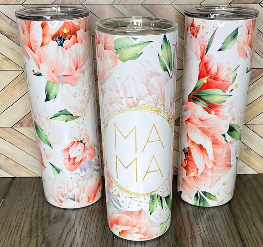 Mama Pink Floral Tumbler