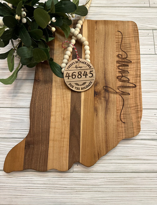 Shaped Indiana Home Cutting Board