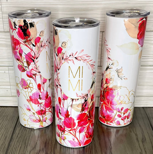 Mimi Pink Floral Tumbler